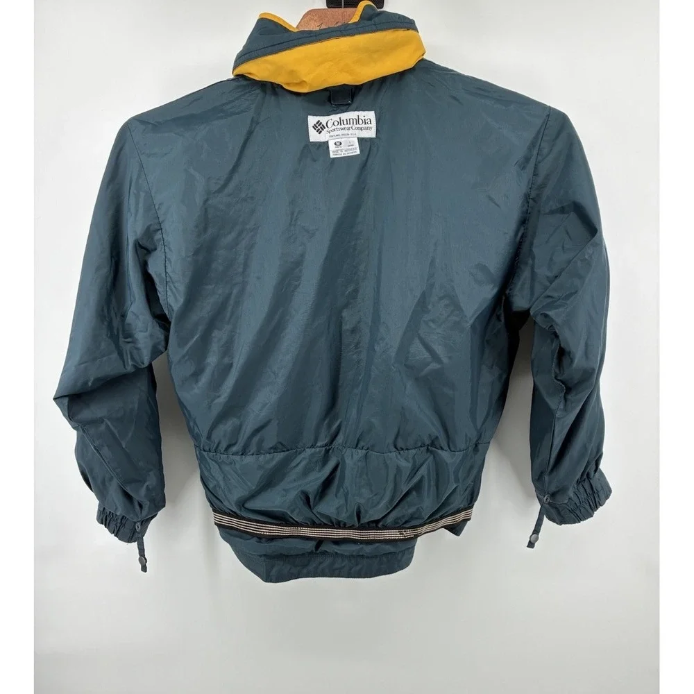 Vintage Columbia Sportswear Men's Large Insulated Jacket Teal Yellow Logan Pass